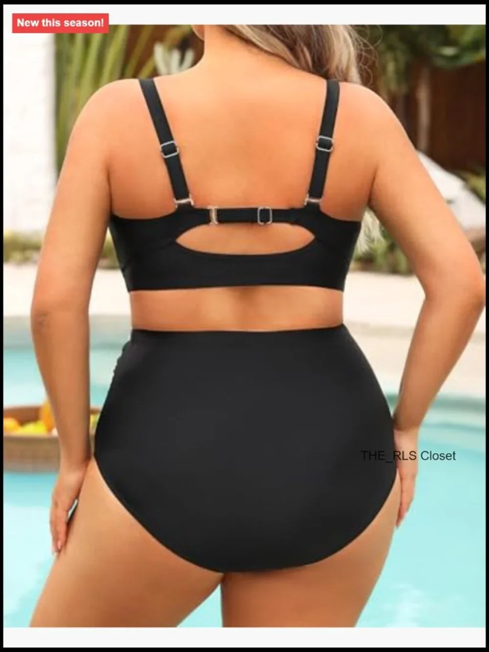 Plus Size High Waist Bikini Set with Tummy Control Ruched Full Coverage